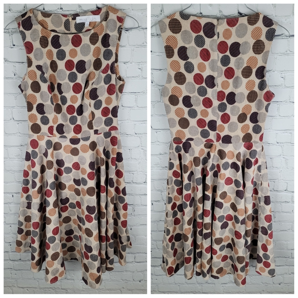 MISS LULO | polka-dot micro corduroy sleeveless skater pin-up circle skirt dress